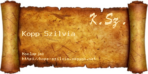 Kopp Szilvia névjegykártya